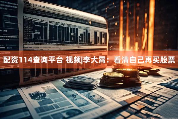 配资114查询平台 视频|李大霄：看清自己再买股票